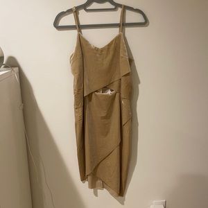 Nude velvet cocktail dress